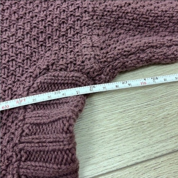 Express Purple Turtleneck Cable Knit Sweater Size S/P - Picture 5 of 8